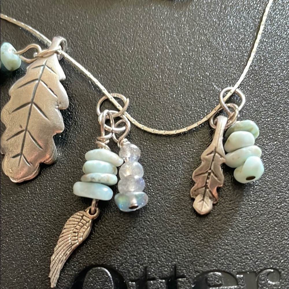 Silver Leaf Charm Necklace - Picture 3 of 10